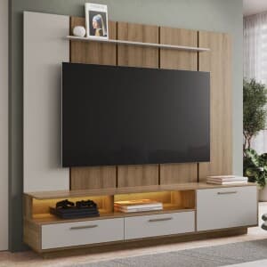 Estante para TV para TV Até 75 Polegadas Ravenna 1 Porta 2 Gavetas com Led - Art In Móveis