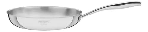 Frigideira Tramontina Grano 62155260 em Aço Inox com Corpo Triplo e Cabo 26 cm 2,2 Litros Prata - R$ 204,99