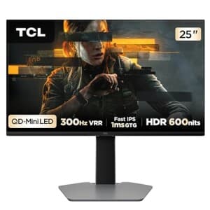 Monitor Gamer TCL 25 Polegadas QD-Mini LED 300Hz 1ms