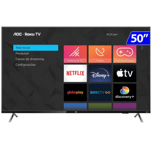 Smart TV AOC Roku LED 50 Polegadas 4K UHD Wi-Fi 50U612578G